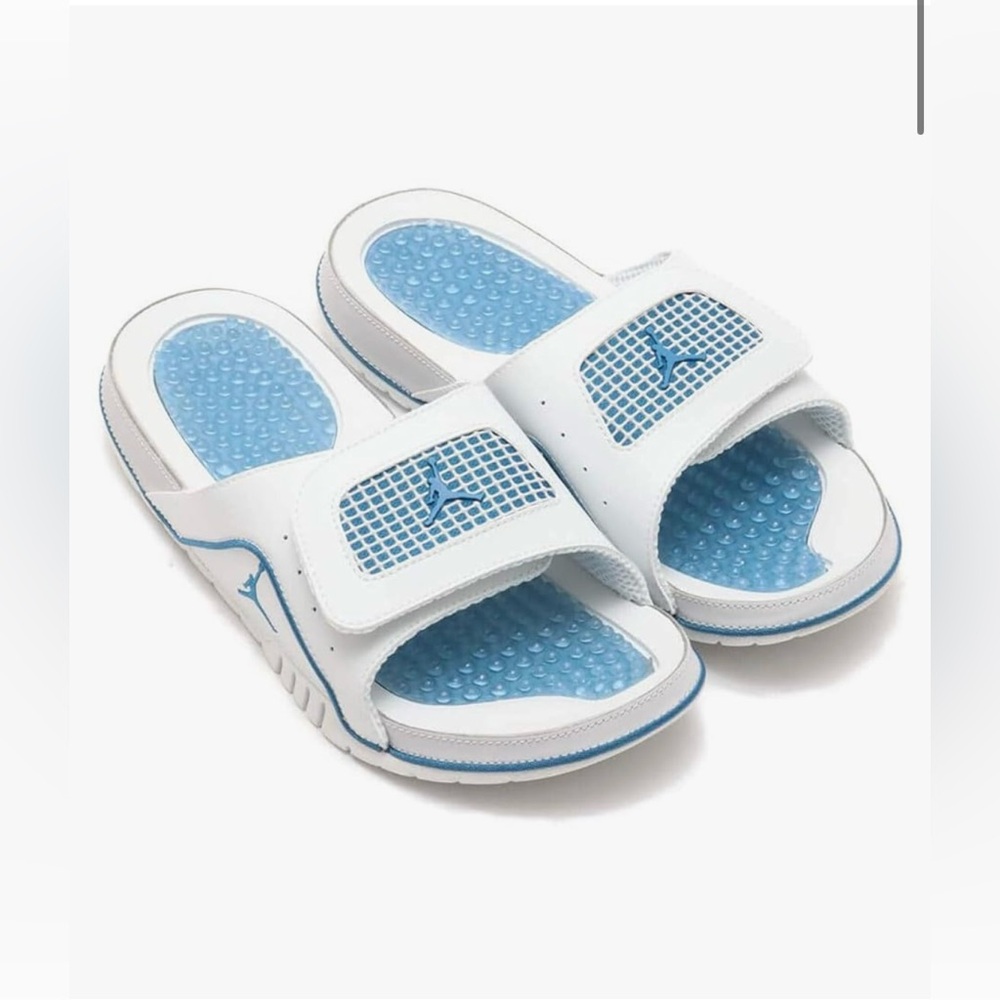 NWT Jordan Hydro IV Retro Slides, Off White/Industrial Blue, Size 11